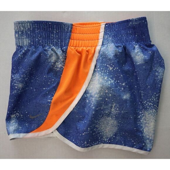 Nike 548482-564 Women's Sz M Blue/Orange Dri-Fit Tempo Galaxy Running Shorts - Picture 7 of 8